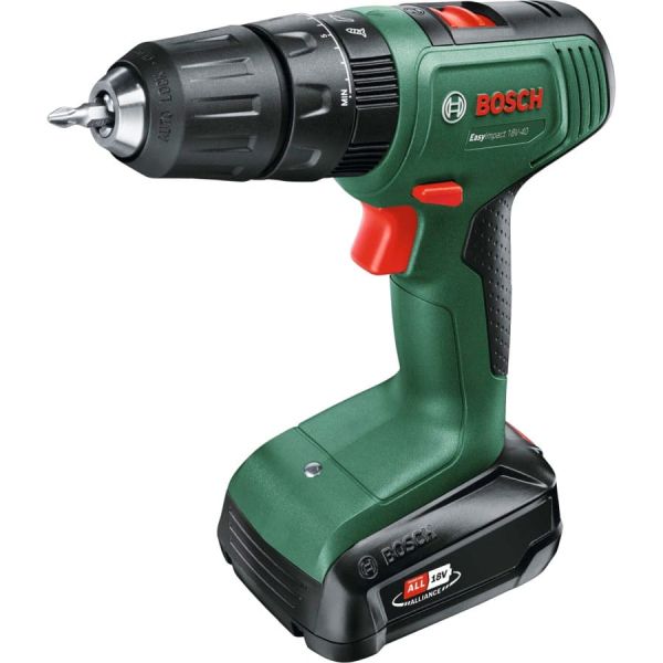 Акумуляторний ударний дриль-шурупокрут Bosch EasyImpact 18V-40 з 1 акб 1.5 Ah, з/п AL 18 V-20 (06039D8101)