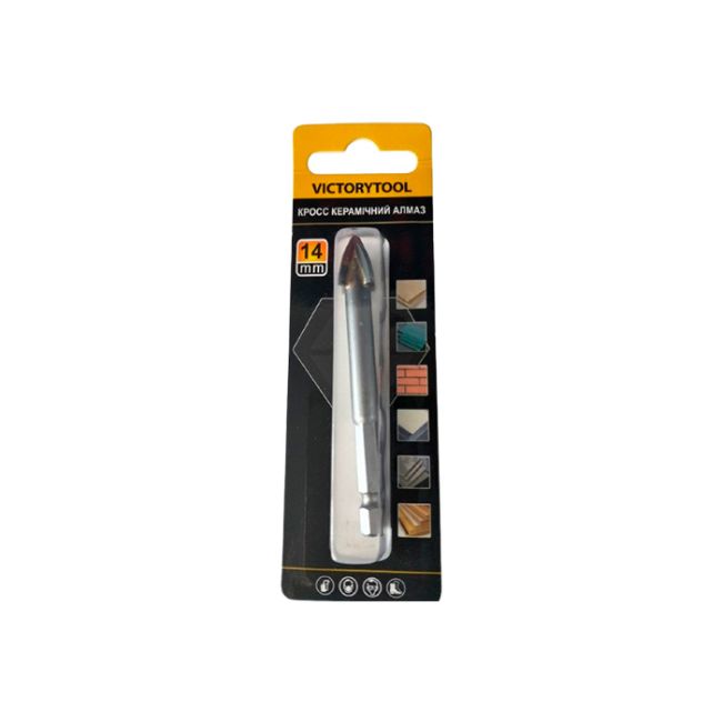 Свердло по плитці з шестигранним хвостовик VICTORYTOOL 6 мм (К106)