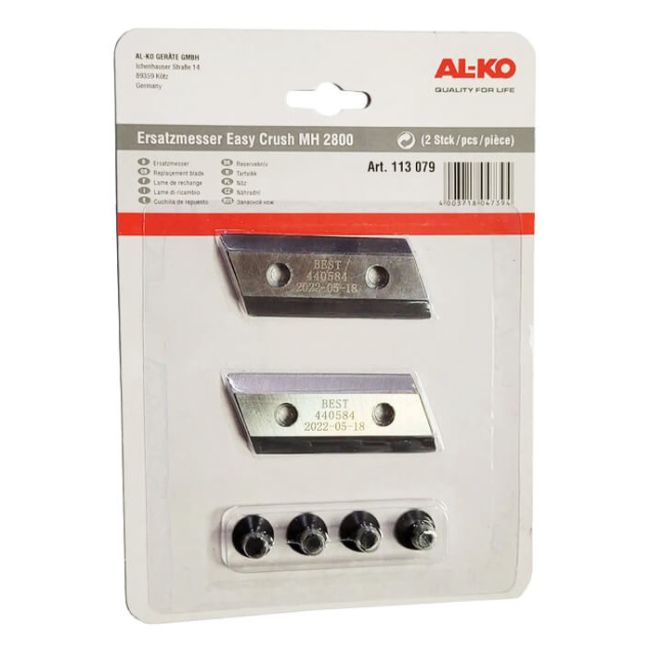 Ніж садового подрібнювача AL-KO MH 2800/MH 2810 EASY CRUSH (к-кт 2 шт + 4 гвинта) (113079)