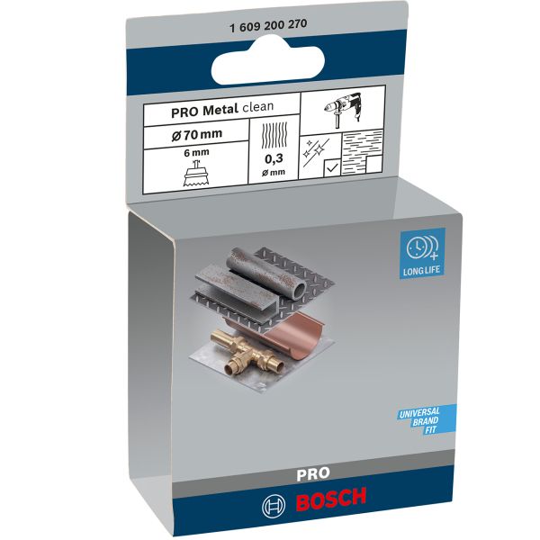 Зачисна щітка Bosch PRO Metal clean 70x0.3 мм прямий хвостовик (1609200270)
