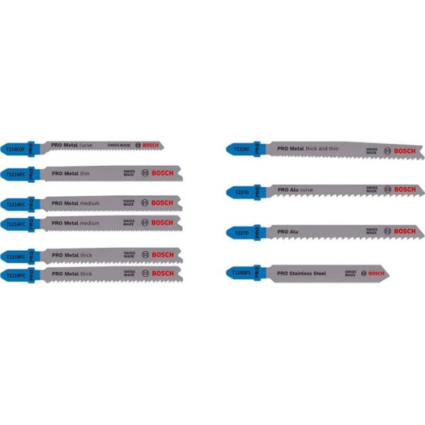 Набір пилок для лобзика Bosch PRO Metal and Alu, 10 шт (2607011942)