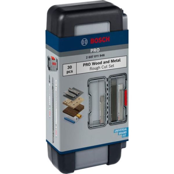 Набір пилок для лобзика Bosch PRO Wood and Metal Rough Cut, 30 шт (2607011946)