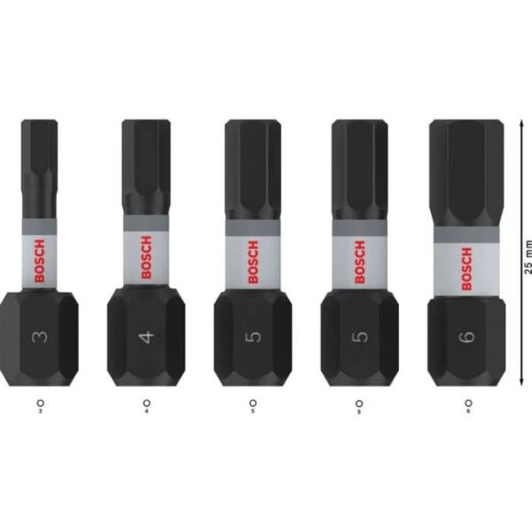 Набір ударних біт Bosch PRO Impact H 25 мм, 5 шт (2608521U59)