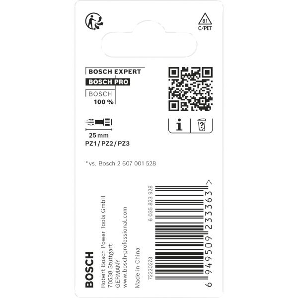Набір біт Bosch Pro Pozidriv Impact Set PZ1/2/3, 25 мм, 3 шт (2608522471)