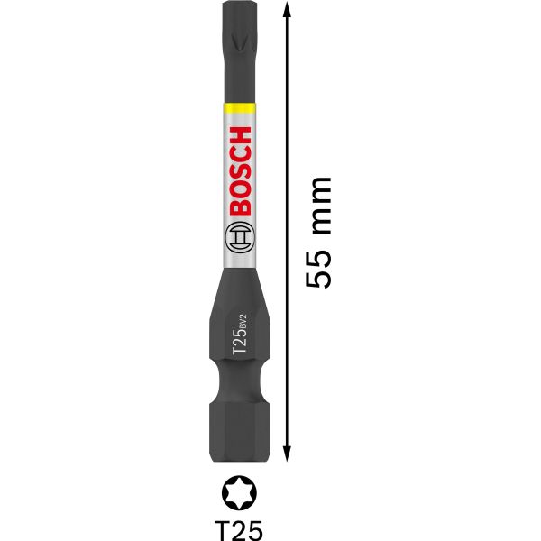 Ударна біта Bosch Pro Torx Impact T25, 55 мм, 15 шт (2608522534)