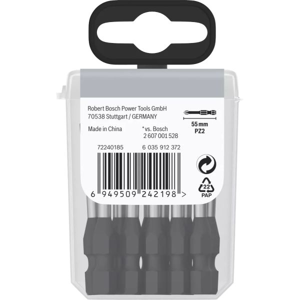 Біти Bosch Pro Pozidriv Impact PZ2, 55 мм, 15 шт (2608522546)