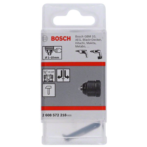 Швидкозатискний патрон Bosch 1-10 мм 1/2"-20 UNF (2608572218)