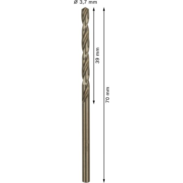 Спіральне свердло Bosch PRO Stainless Steel HSS-Co 3.7x39x70 мм, 10 шт (2608588091)