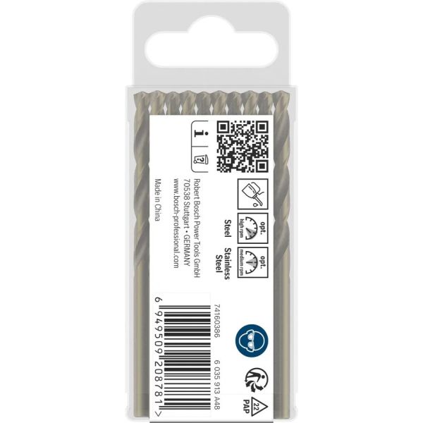 Свердло спіральне Bosch PRO Stainless Steel HSS-Co, 4.4x47x80 мм, 10 шт (2608588094)