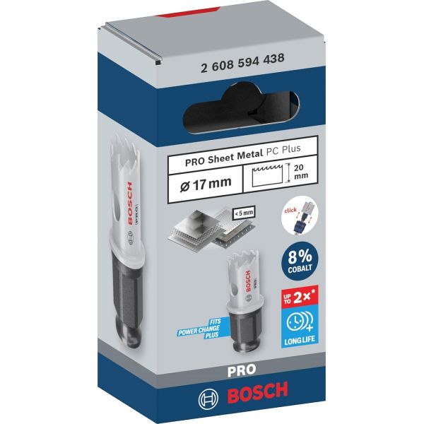 Коронка по металу Bosch PRO Sheet Metal PC Plus, 17x20 мм (2608594438)
