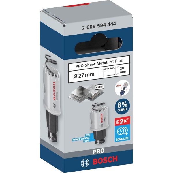 Коронка по металу Bosch PRO Sheet Metal PC Plus, 27x20 мм (2608594444)
