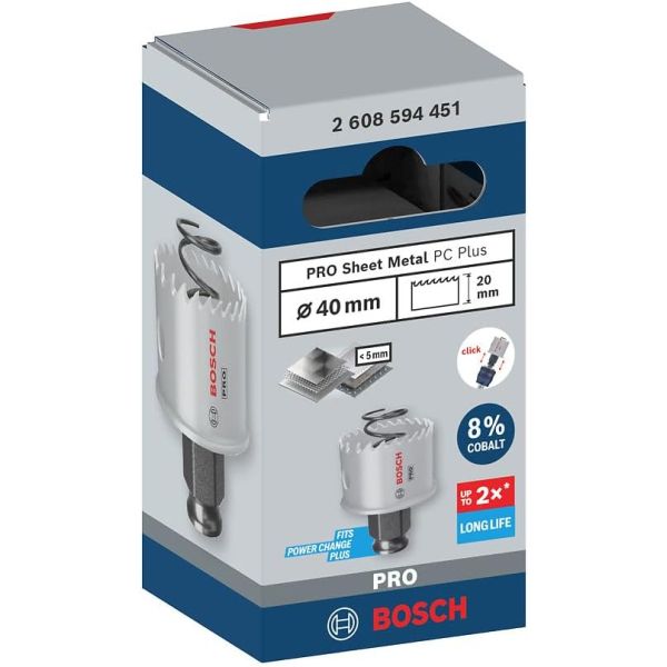Коронка по металу Bosch PRO Sheet Metal PC Plus, 40x20 мм (2608594451)