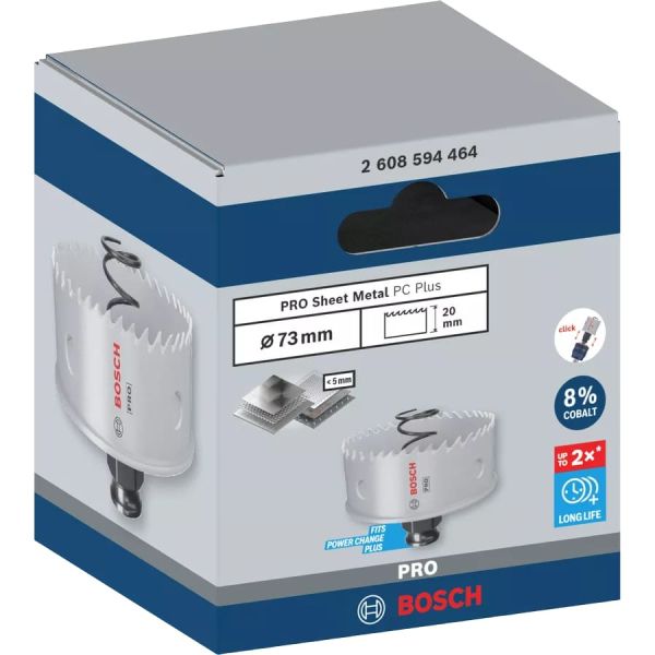 Коронка по металу Bosch PRO Sheet Metal PC Plus, 73x20 мм (2608594464)