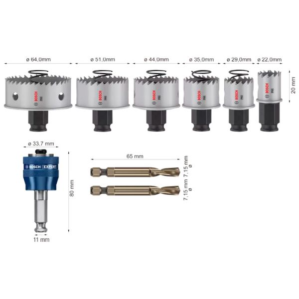 Набір коронок Bosch PRO Sheet Metal PC Plus, 9 шт (2608594474)