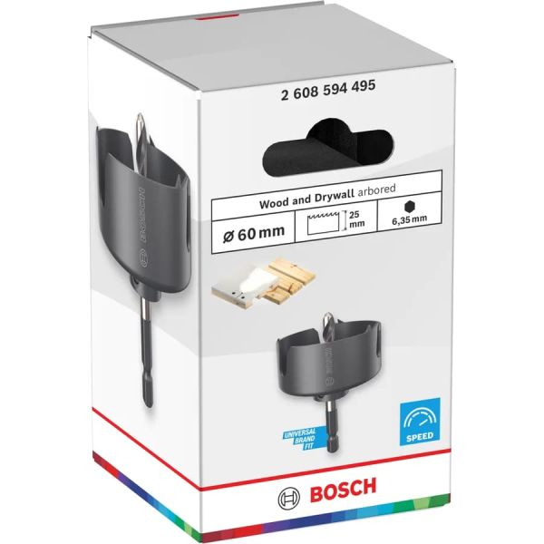 Коронка Bosch Wood and Drywall arbored, 60х25 мм (2608594495)