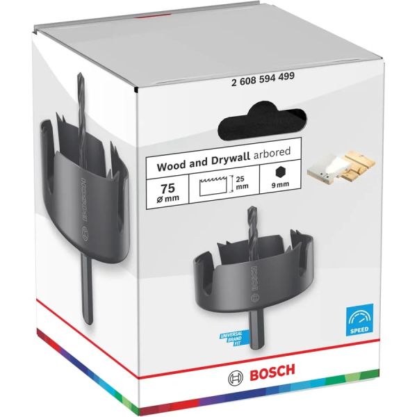 Коронка Bosch Wood and Drywall arbored, 75х25 мм (2608594499)