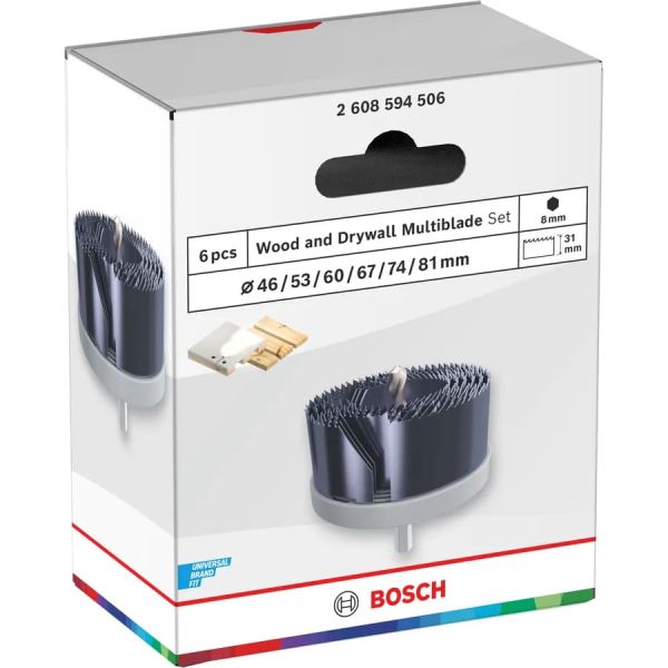 Набір пильних вінців Bosch Wood and Drywall Multiblade 46-81х31 мм, 6 шт (2608594506)