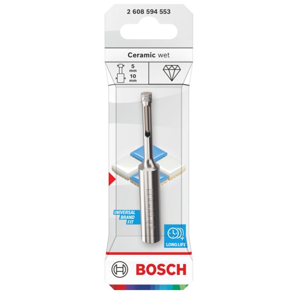 Свердло алмазне Bosch Ceramic wet Drill Bit, 5x10x30 мм (2608594553)