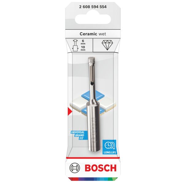 Свердло алмазне Bosch Ceramic wet Drill Bit, 6x10x30 мм (2608594554)