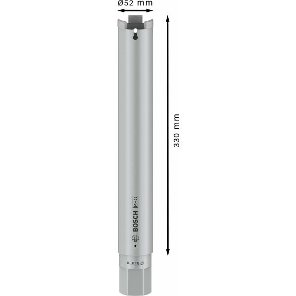 Алмазна коронка для сухого свердління Bosch PRO Core Cutter 1 1/4" UNC, 52x330 мм (2608601404)