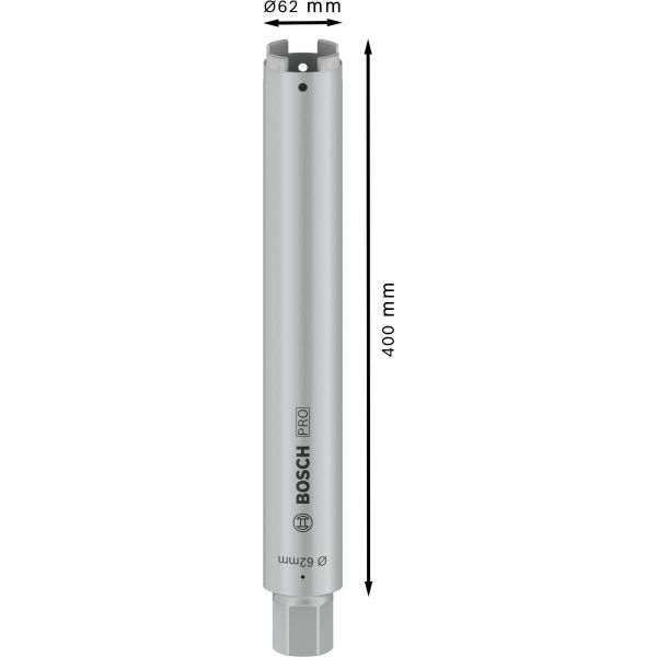 Алмазна коронка для сухого свердління Bosch PRO Core Cutter 1 1/4" UNC, 62x400 мм (2608601405)
