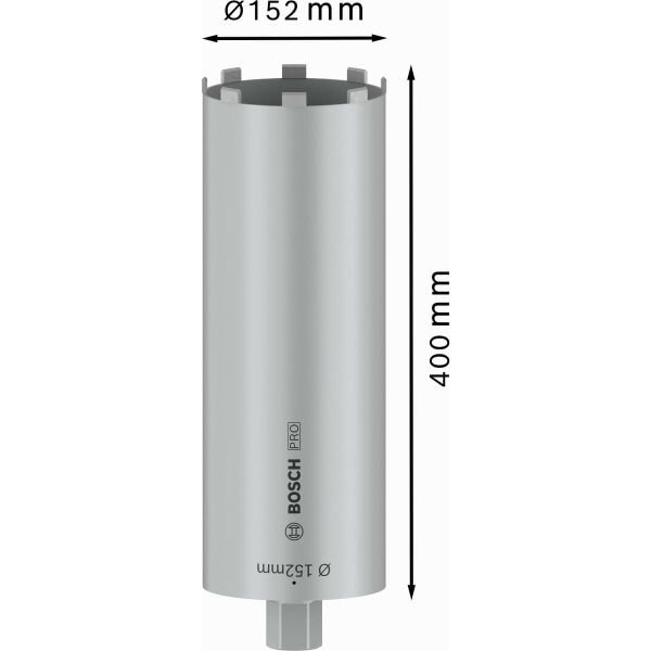 Алмазна коронка для сухого свердління Bosch PRO Core Cutter 1 1/4" UNC, 152x400 мм (2608601413)