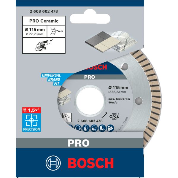 Алмазний круг Bosch Best for Ceramic Extraclean Turo 115x22,23x1,4x7 мм (2608602478)