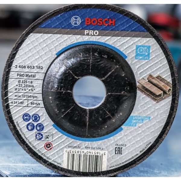 Круг зачисний Bosch PRO Metal, 150х6х22.23 мм, вигнутий (2608619777)