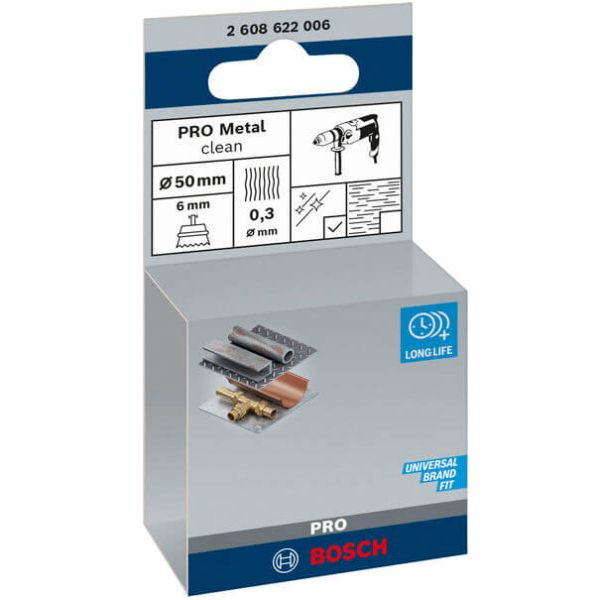Зачисна щітка PRO Metal clean 50x0,3 мм, прямий хвостовик (2608622006)