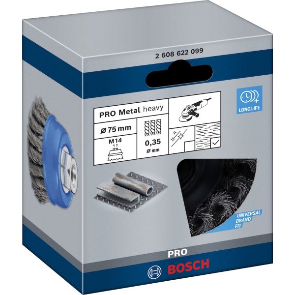 Зачисна чашкова щітка Bosch Pro Metal heavy 75x0.35 мм, М14 (2608622099)
