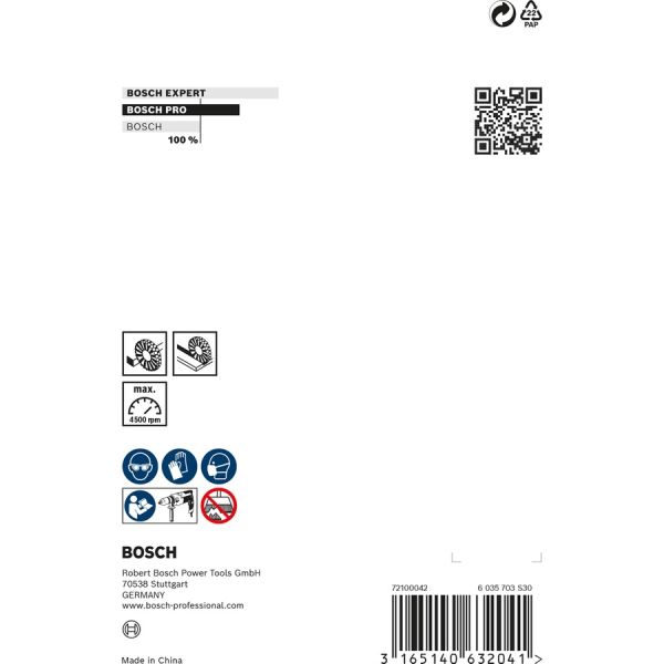 Зачисна дискова щітка Bosch Pro Stainless Steel clean 100x0.3 мм, прямий хвостовик (2608622124)