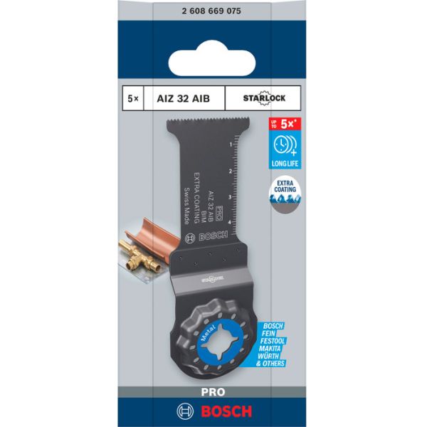Занурювальне пиляльне полотно Bosch PRO AIZ 32 AIB 32x50 мм, 5 шт (2608669075)