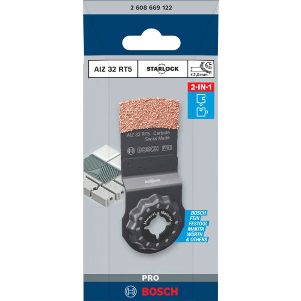 Занурювальне пиляльне полотно Bosch PRO AIZ 32 RT5 2.5x32 мм (2608669122)