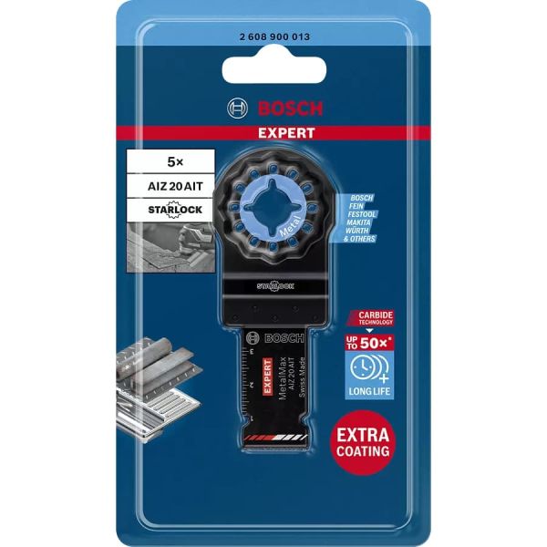 Занурювальне пиляльне полотно Bosch Expert MetalMax AIZ 20 AIT 40х20 мм, 5 шт (2608900013)