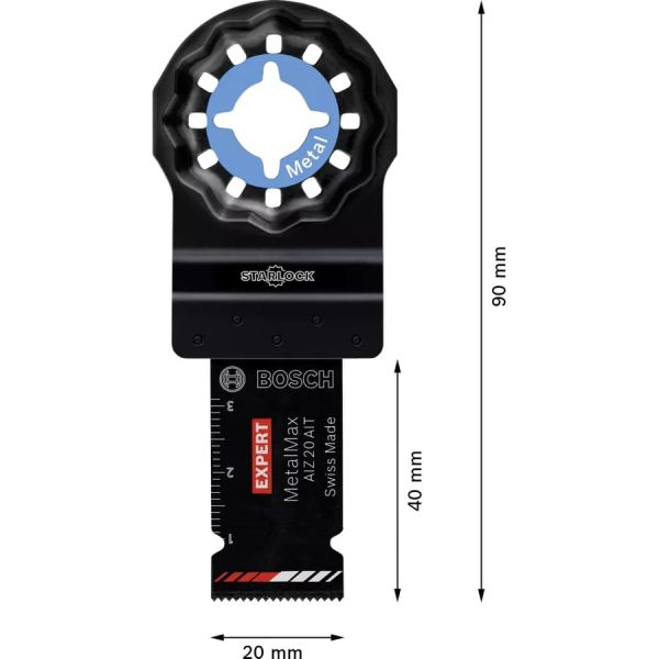 Занурювальне пиляльне полотно Bosch Expert MetalMax AIZ 20 AIT 40х20 мм, 5 шт (2608900013)