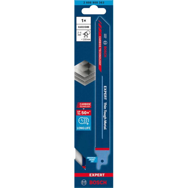 Пиляльне полотно Bosch Expert Thin Tough Metal S1022EHM, 18 TPI, 200 мм, 1 шт (2608900363)