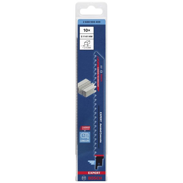 Пиляльне полотно Bosch Expert Aerated Concrete S 1141 HM, 225 мм, 10 шт (2608900409)
