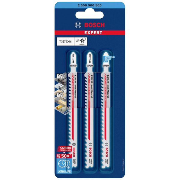 Пиляльне полотно Bosch Expert Multi Material T367XHM по деревині та металу, 3.5-5x132 мм, 3 шт (2608900560)