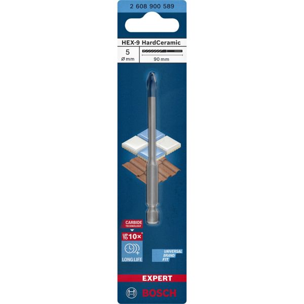 Свердло пікоподібне Bosch Expert HEX-9 Hard Ceramic, 5х90 мм (2608900589)