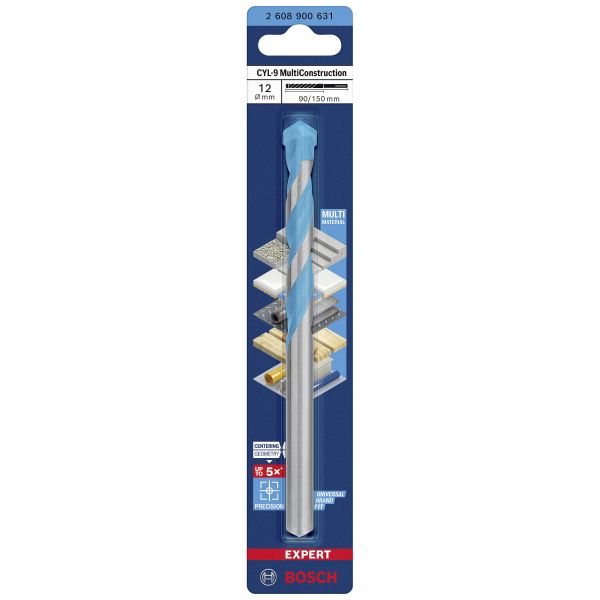 Свердло спіральне Bosch Expert CYL-9 MultiConstruction, 12х90х150 мм (2608900631)