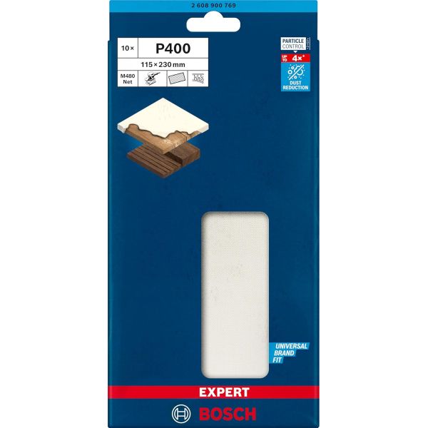 Шліфувальна сітка Bosch Expert M480 Net 115х230 мм P400, 10 шт (2608900769)