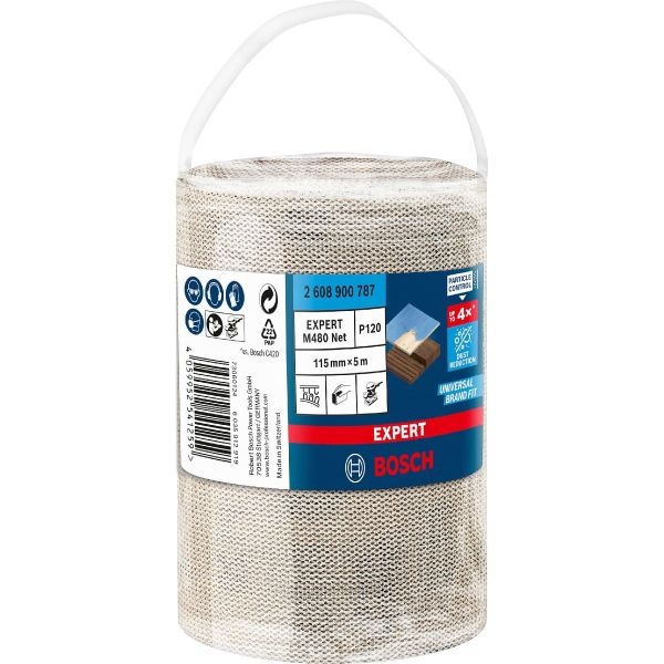 Рулон шліфувальної сітки Bosch Expert M480 115 мм 5 м G120 (2608900787)