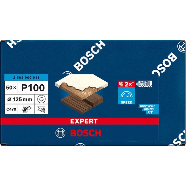 Шліфувальний лист Bosch Expert C470 125 мм, зерно 100, 50 шт (2608900911)