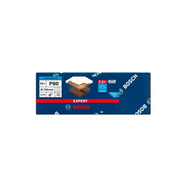Шліфувальний лист Bosch Expert C470 150 мм, зерно 80, 50 шт (2608900919)