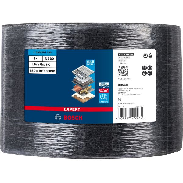 Шліфстрічка Bosch Expert N880 в рулоні 150 мм 10 м наддрібна S (2608901238)