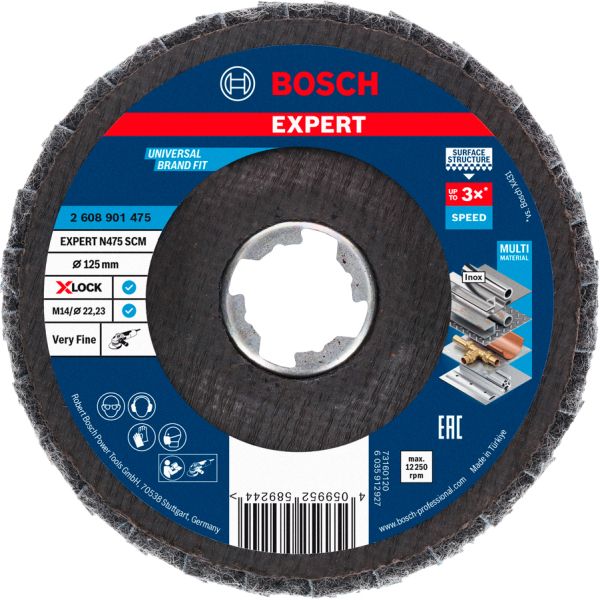 Пелюстковий круг Bosch Expert N475 SCM X-LOCK 125х22.23 мм наддрібне зерно (2608901475)