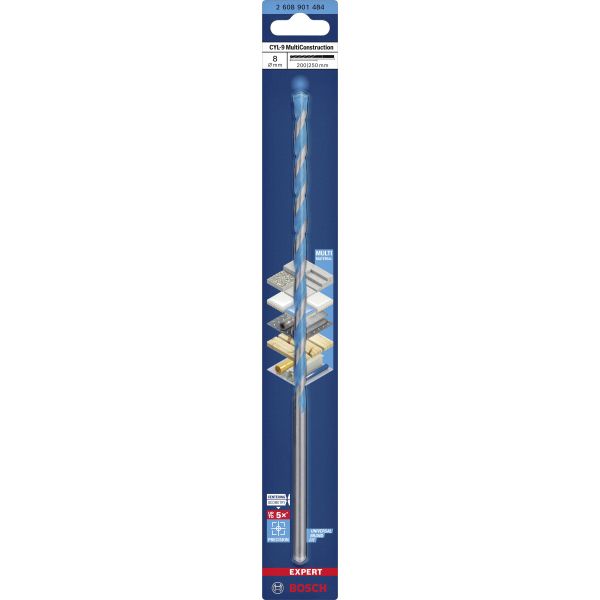 Свердло спіральне Bosch Expert CYL-9 MultiConstruction, 8х200х250 мм (2608901484)