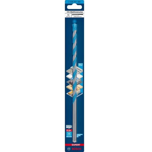 Свердло спіральне Bosch Expert CYL-9 MultiConstruction, 10x200x250 мм (2608901485)