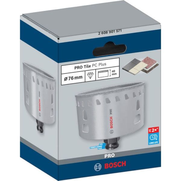 Коронка Bosch PRO Tile PC Plus, 76 мм, HS (2608901571)