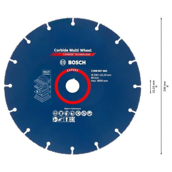 Круг відрізний Bosch Expert Carbide Multi Wheel 230x22.23 мм (2608901682)